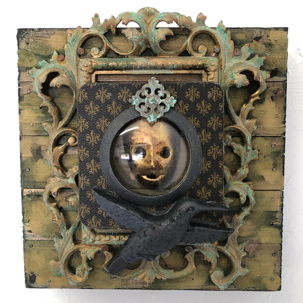 Assemblage Mixed Media Art Title: Yes Star Child